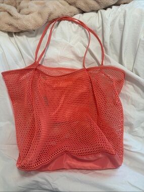 Coral Mesh Tote Bag - Casual Beach Shopper